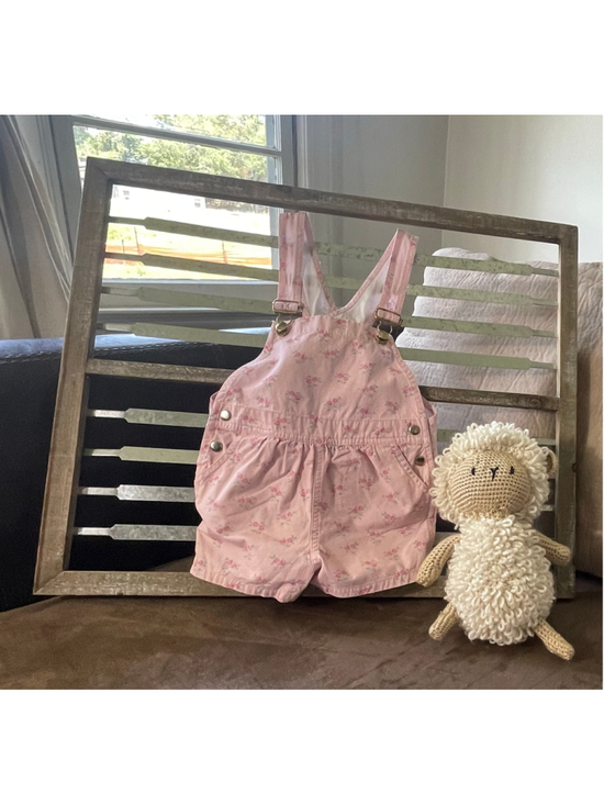 The Beaufort Bonnet Company Other - The Beaufort Bonnet Company Pink Floral Channing Choo Choo Shortalls Girls 5